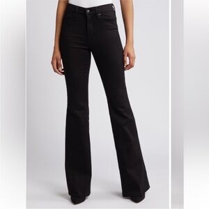 Black Flare Wide Leg Jeans High-Waisted